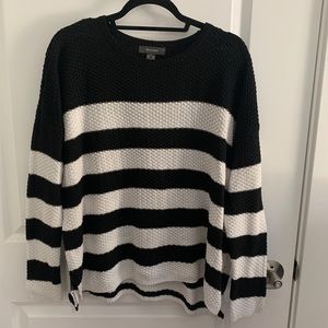 Oversized striped knit sweater